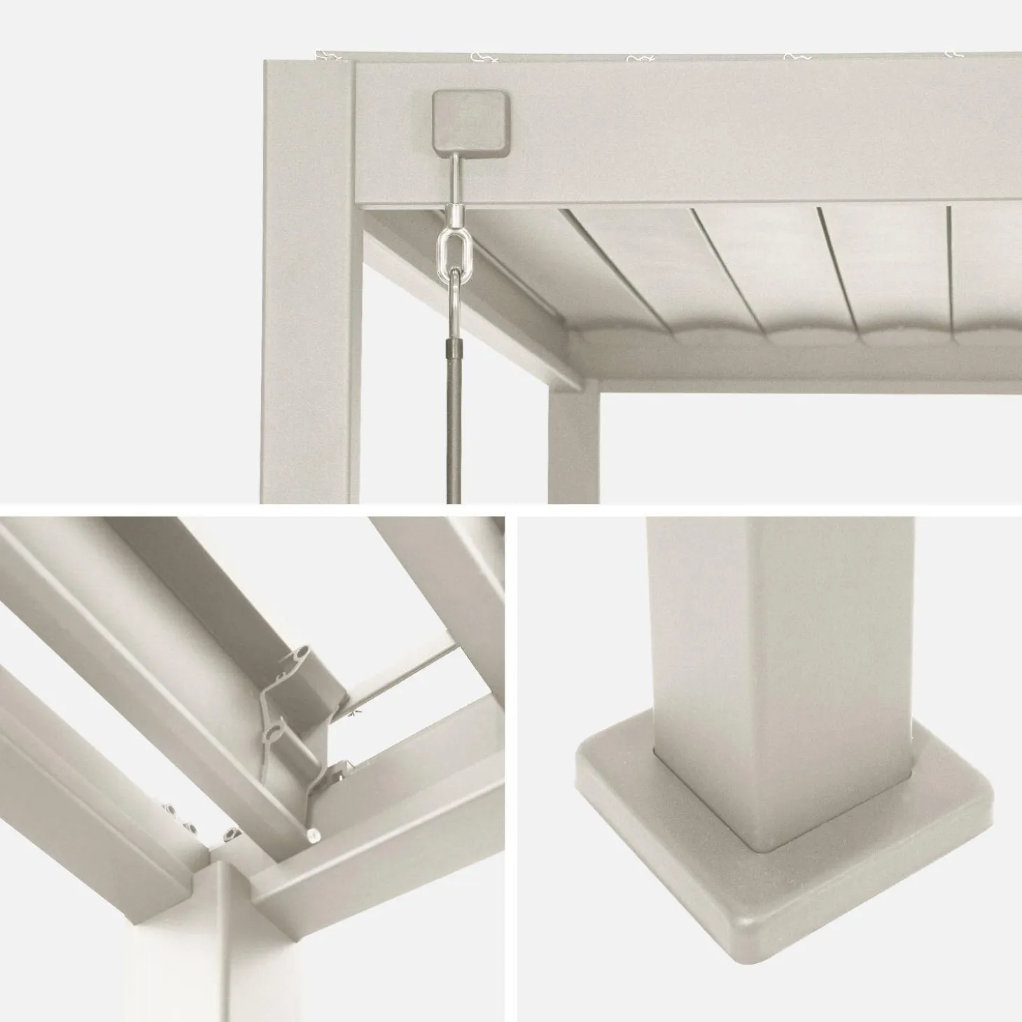 Louvered pergola Triomphe 3x4m + louvers 100cm + louvers 130cm