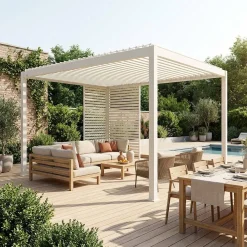 Louvered pergola Triomphe 3x4m + louvers 100cm + louvers 130cm