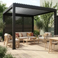 Louvered pergola Triomphe 3x4m + 3 adjustable slat louvers 100cm