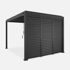 Louvered pergola Triomphe 3x4m + 3 adjustable slat louvers 100cm