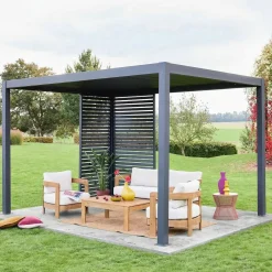 Louvered pergola Triomphe 3x4m + louvers 100cm + louvers 130cm