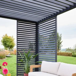 Louvered pergola Triomphe 3x4m + louvers 100cm + louvers 130cm