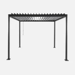 Louvered pergola with rounded legs aluminium 3x3m