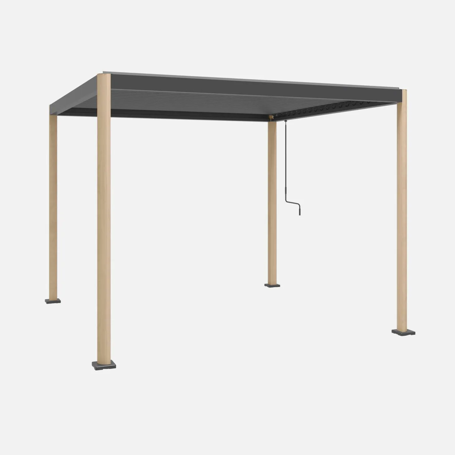 Louvered pergola with rounded legs aluminium 3x3m