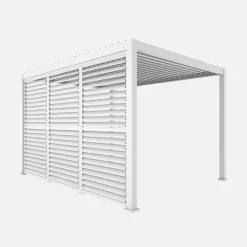 Louvered pergola 4x3m and 3 adjustable slat louvers 130cm