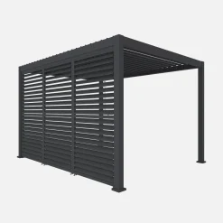 Louvered pergola 4x3m and 3 adjustable slat louvers 130cm