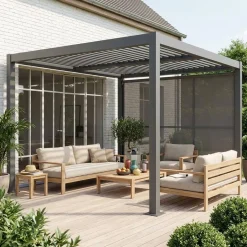 Louvered pergola 3x3m and 3m awning