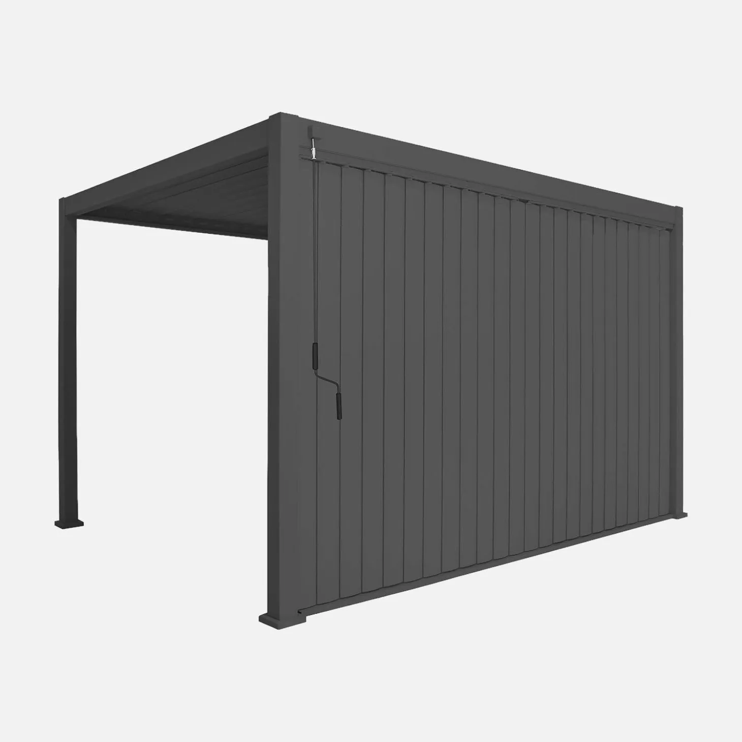 Louvered pergola 4x3m and 4m vertical adjustable louver panel