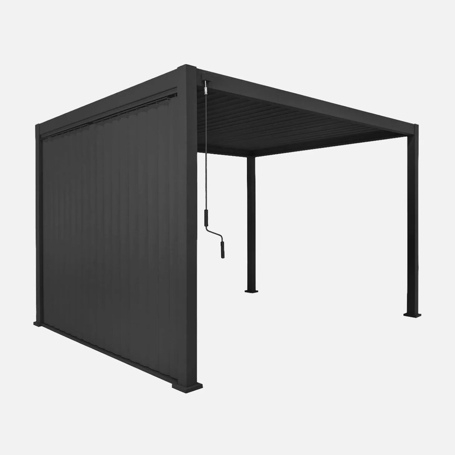 Louvered pergola 4x3m and 3m vertical adjustable louver panel
