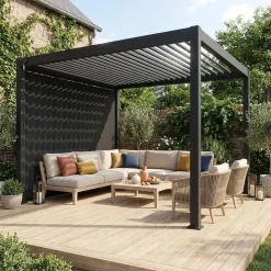 Louvered pergola 4x3m and 3m vertical adjustable louver panel