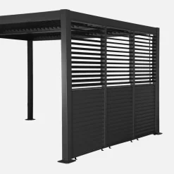 Louvered pergola 4x3m + 3 100 cm adjustable slat louver panels