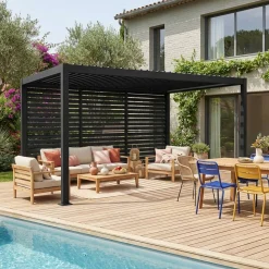 Louvered pergola 4x3m + 3 130cm louver panels