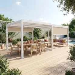 Louvered pergola 6 x 3m + 2 3m blinds