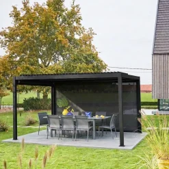 Louvered pergola 4 x 3m with a 4m blind