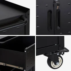Low storage cabinet for garages with 2 doors