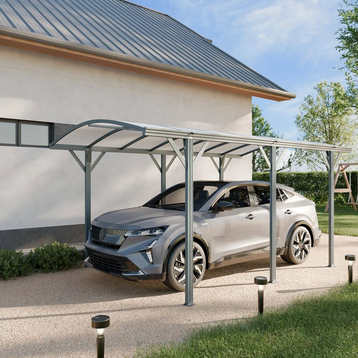 15m² aluminium and polycarbonate carport
