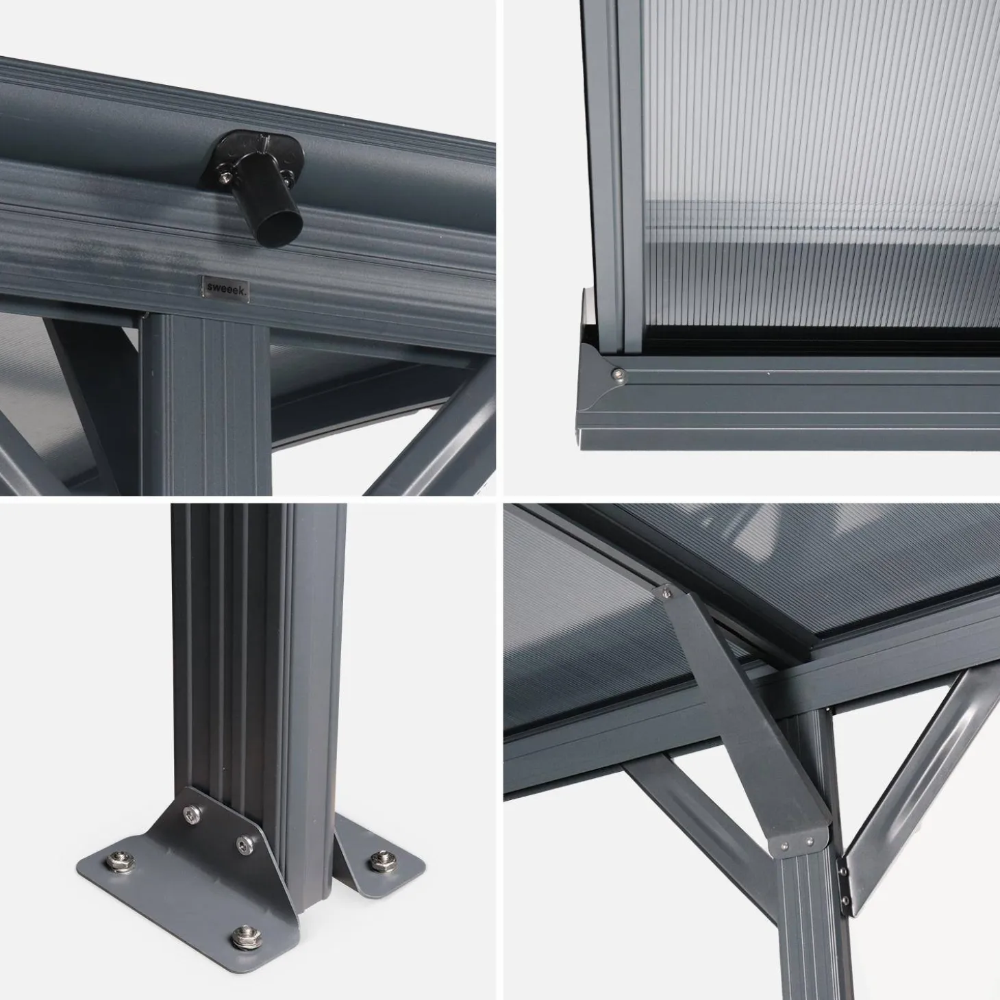 15m² aluminium and polycarbonate carport