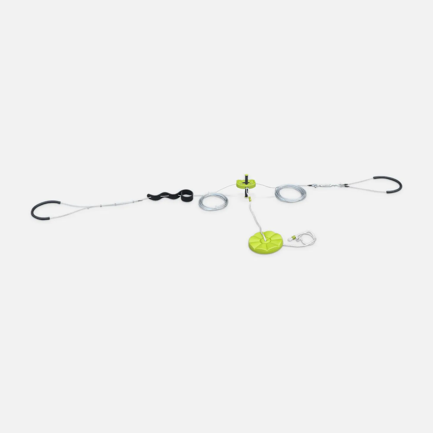30m children's zip line with disc swing