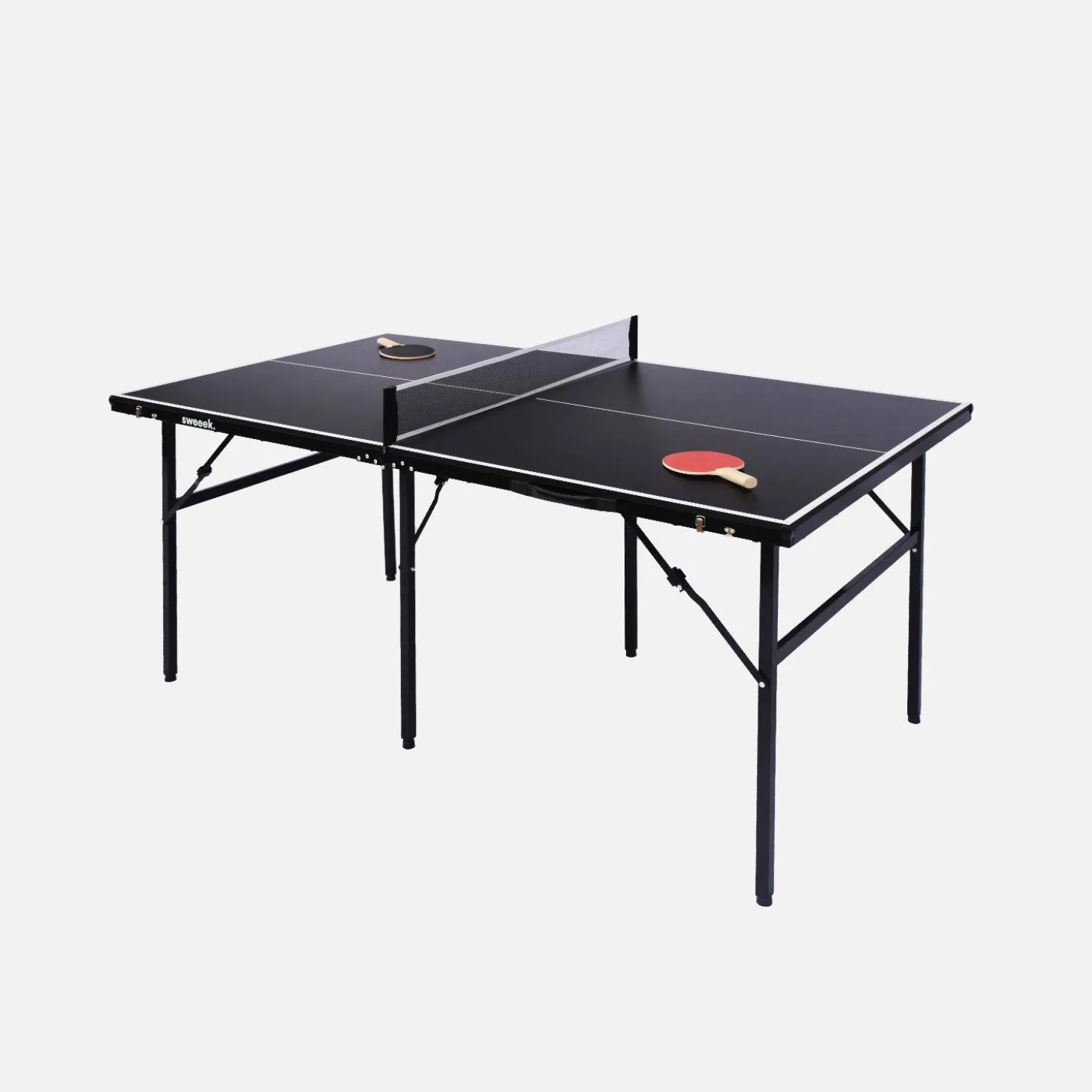 Medium indoor table tennis table with 2 bats and 3 balls
