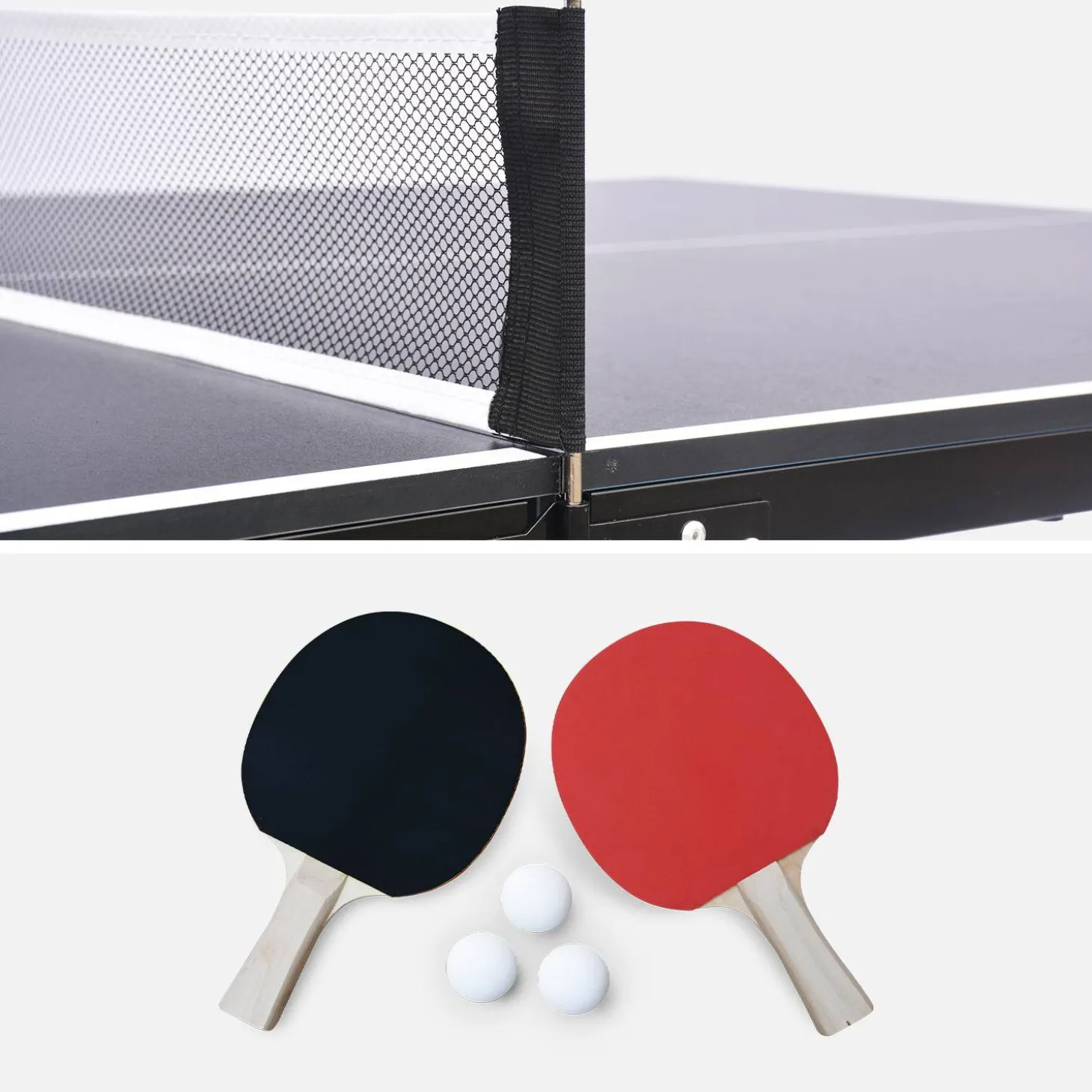 Medium indoor table tennis table with 2 bats and 3 balls