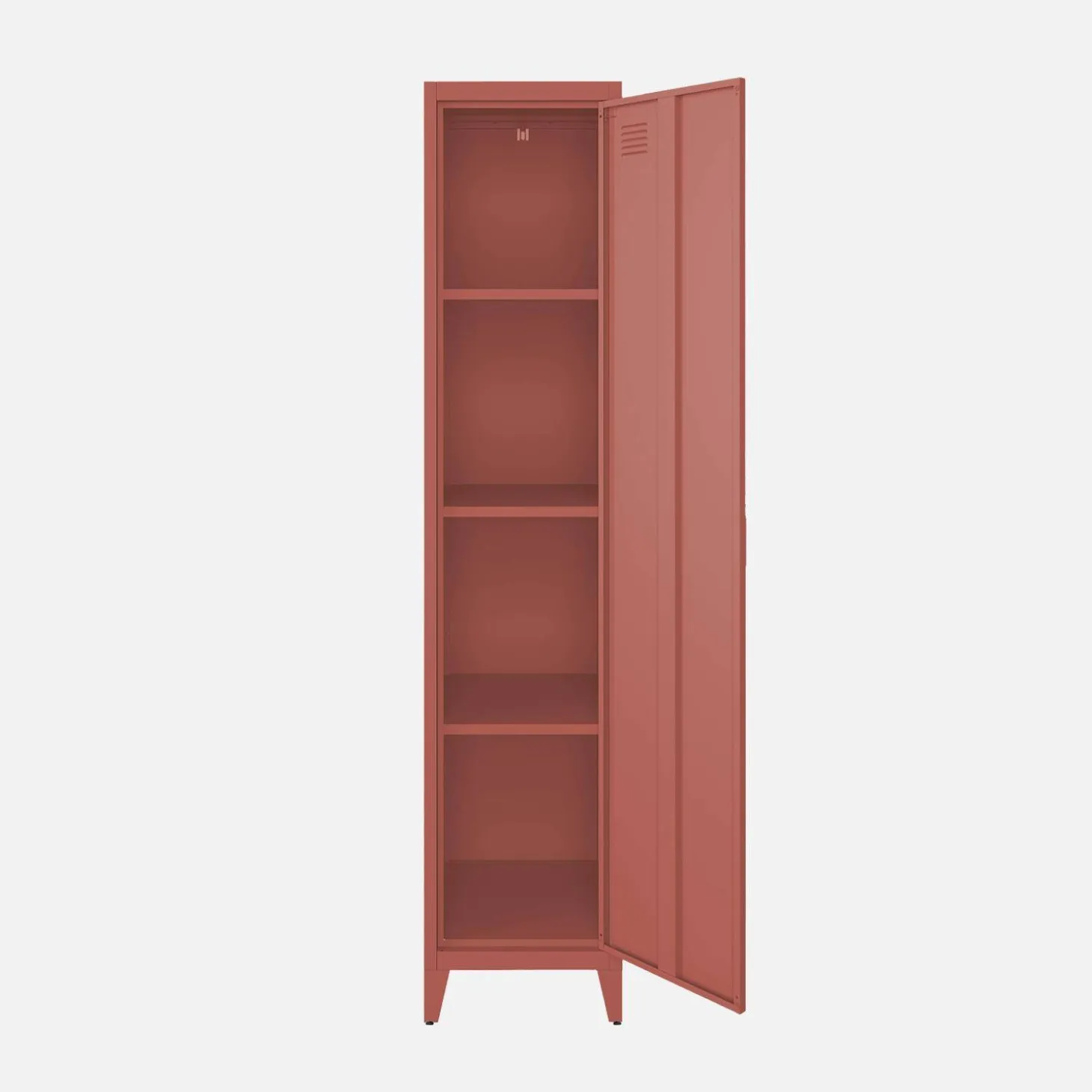 Metal cabinet/locker with 4 storage compartments, industrial-style
