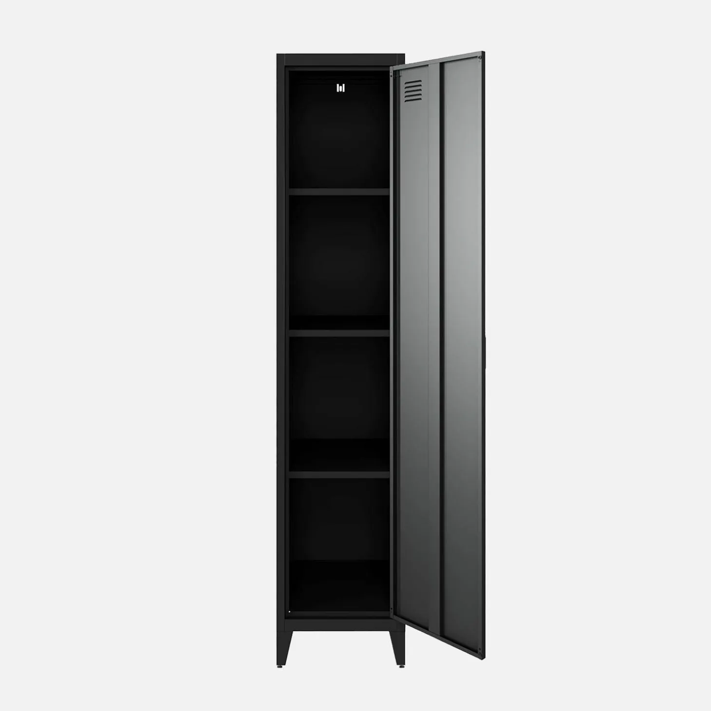 Metal cabinet/locker with 4 storage compartments, industrial-style