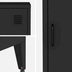 Metal cabinet/locker with 4 storage compartments, industrial-style