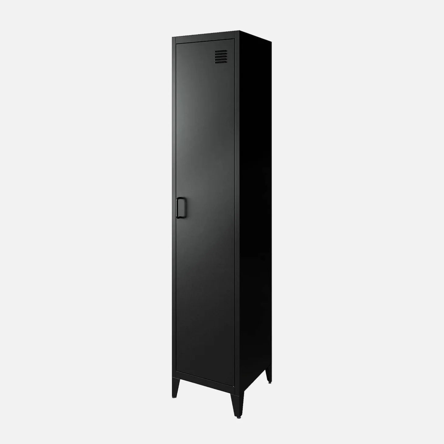 Metal cabinet/locker with 4 storage compartments, industrial-style