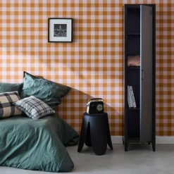 Metal cabinet/locker with 4 storage compartments, industrial-style