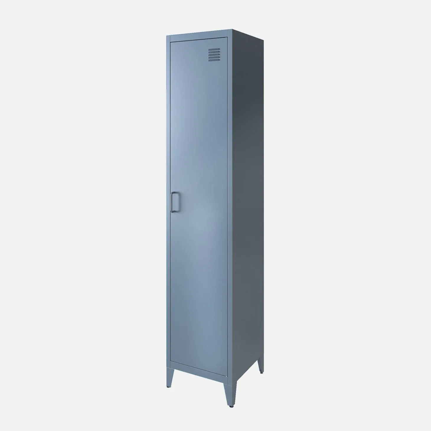 Metal cabinet/locker with 4 storage compartments, industrial-style