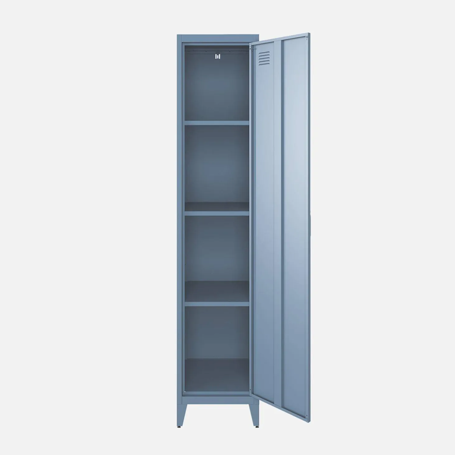 Metal cabinet/locker with 4 storage compartments, industrial-style