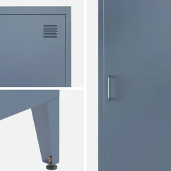 Metal cabinet/locker with 4 storage compartments, industrial-style