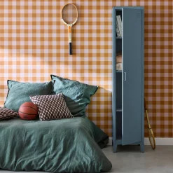 Metal cabinet/locker with 4 storage compartments, industrial-style