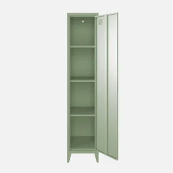 Metal cabinet/locker with 4 storage compartments, industrial-style