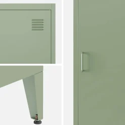 Metal cabinet/locker with 4 storage compartments, industrial-style