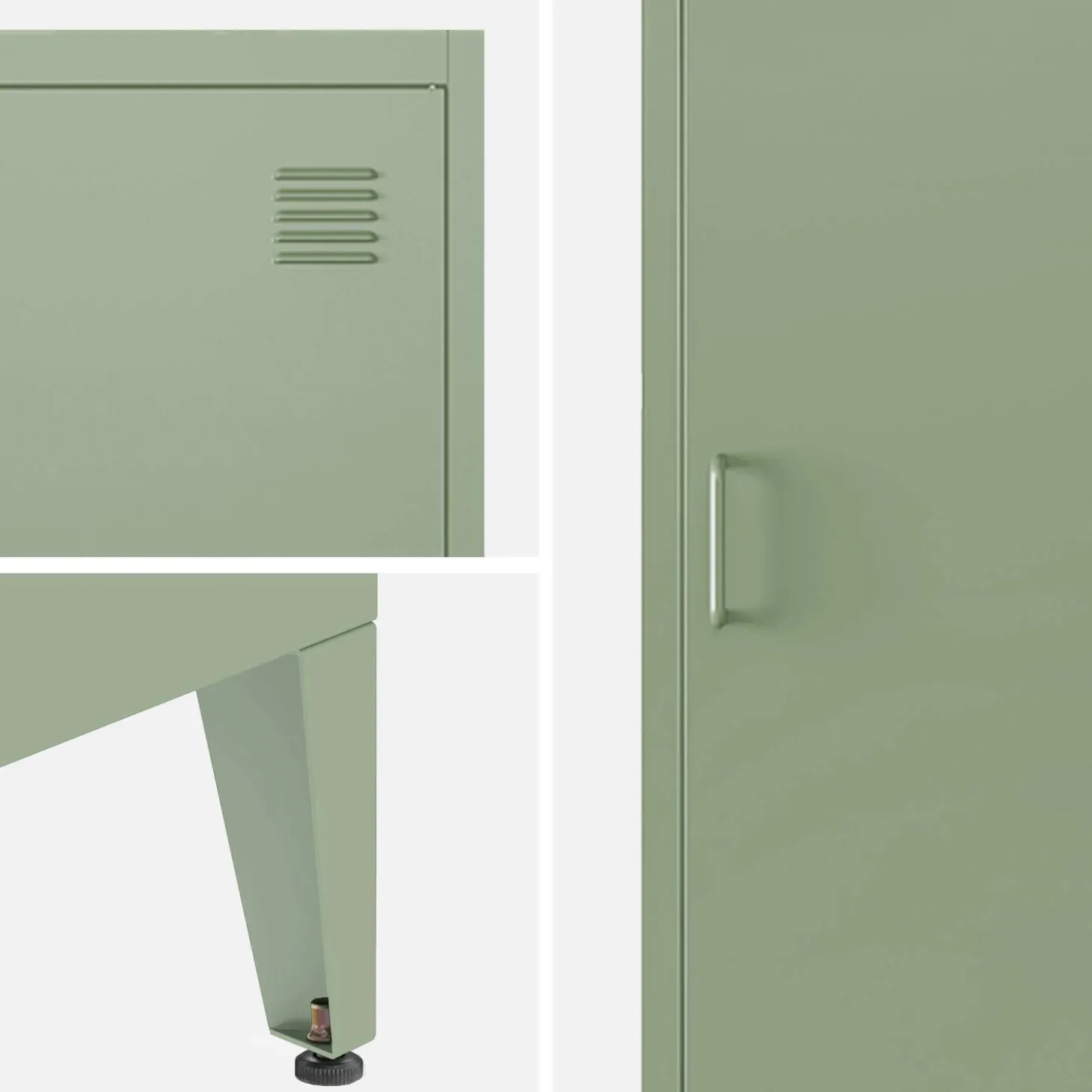 Metal cabinet/locker with 4 storage compartments, industrial-style