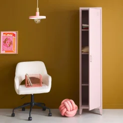 Metal cabinet/locker with 4 storage compartments, industrial-style