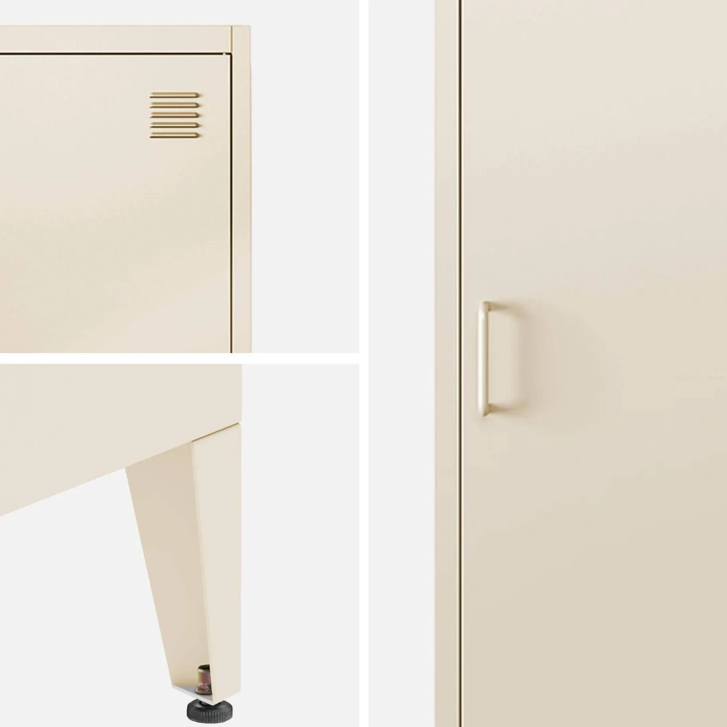 Metal cabinet/locker with 4 storage compartments, industrial-style