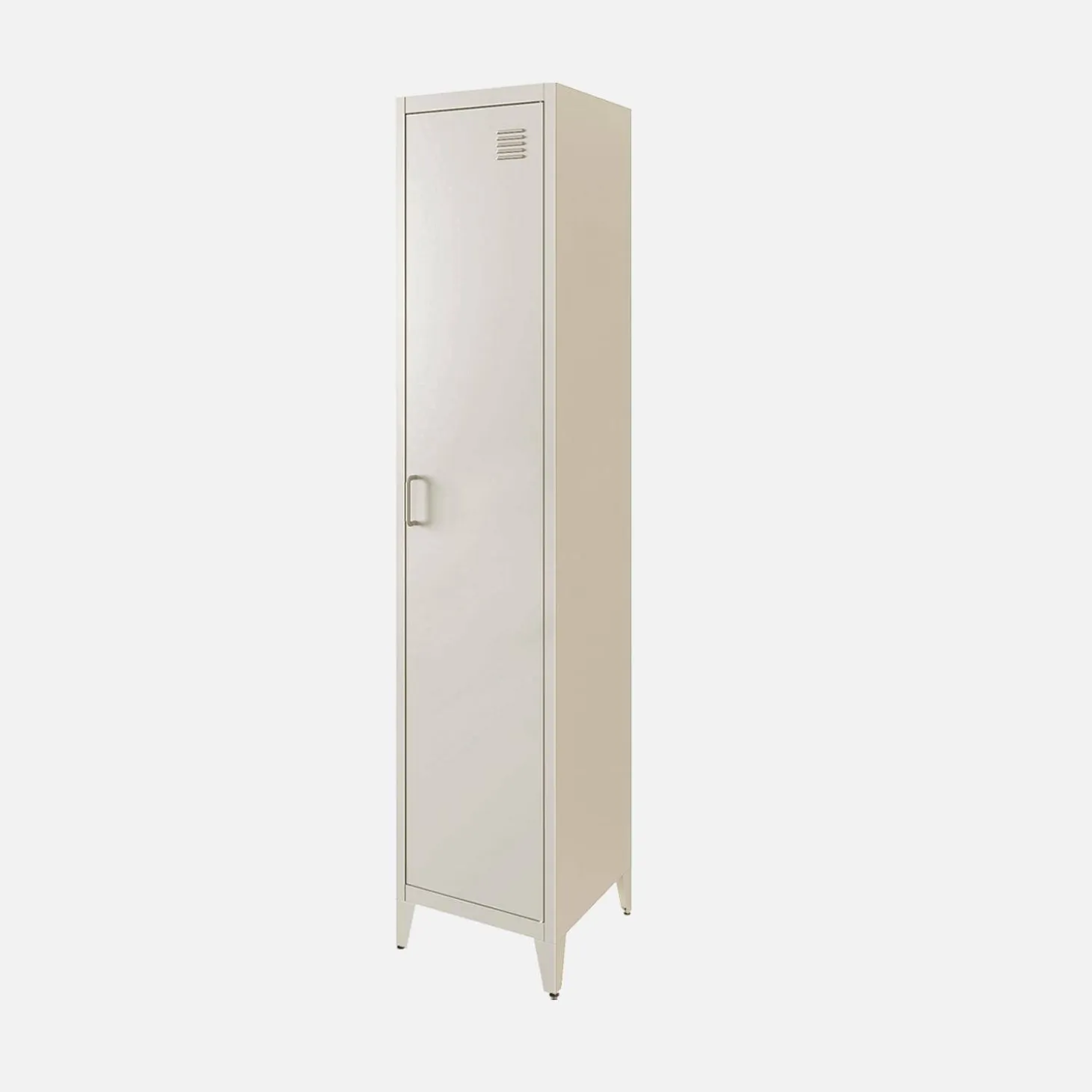 Metal cabinet/locker with 4 storage compartments, industrial-style