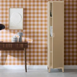 Metal cabinet/locker with 4 storage compartments, industrial-style