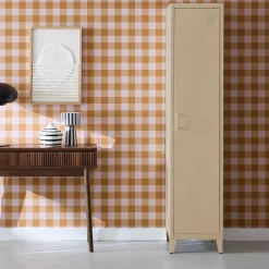 Metal cabinet/locker with 4 storage compartments, industrial-style