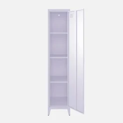 Metal cabinet/locker with 4 storage compartments, industrial-style