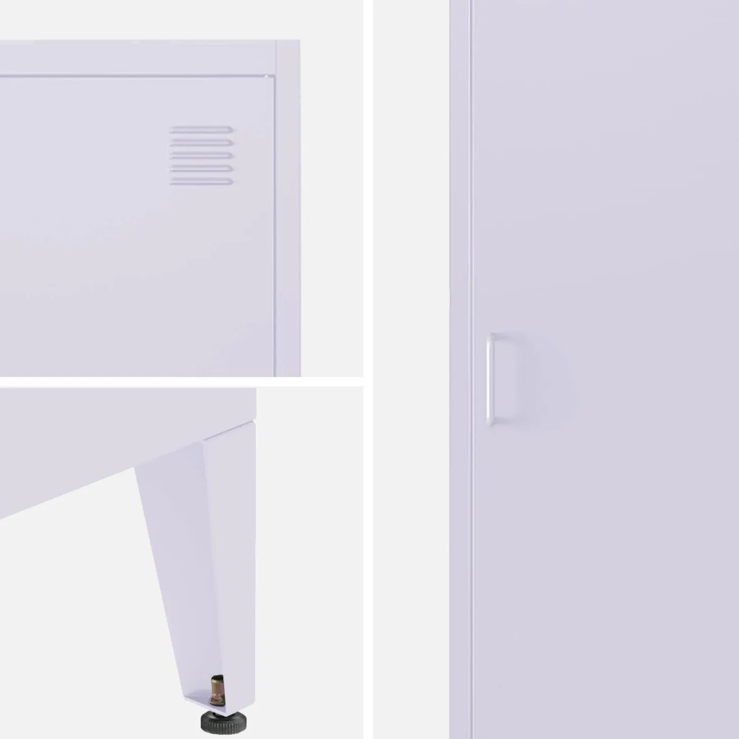 Metal cabinet/locker with 4 storage compartments, industrial-style