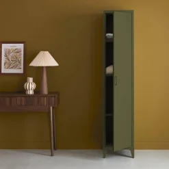 Metal cabinet/locker with 4 storage compartments, industrial-style