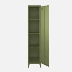 Metal cabinet/locker with 4 storage compartments, industrial-style