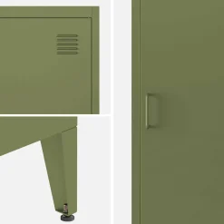Metal cabinet/locker with 4 storage compartments, industrial-style