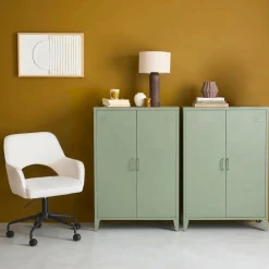 Metal chest of drawers with 2 doors (set of 2)