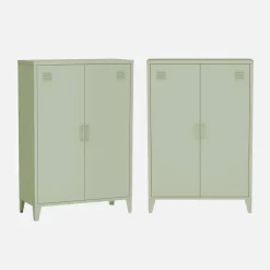 Metal chest of drawers with 2 doors (set of 2)
