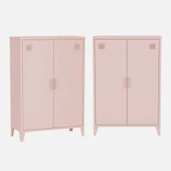Metal chest of drawers with 2 doors (set of 2)