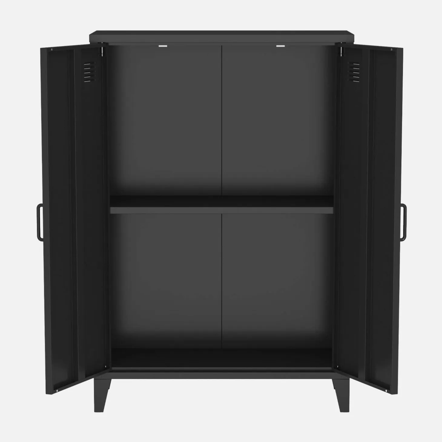Metal chest of drawers with 2 doors (set of 2)